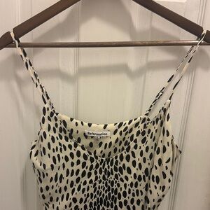 Reformation Black and Cream Spotted Camisole